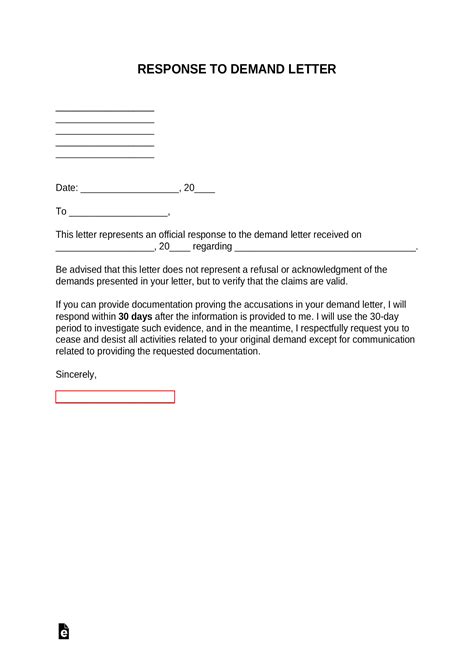 Answer To Demand Letter .